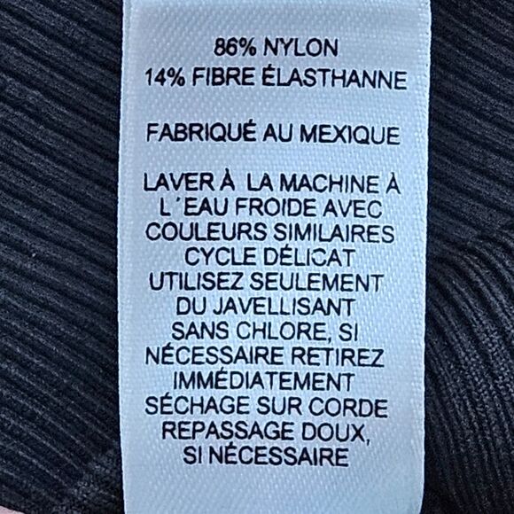 Express Bodysuit Women XS Black Body Contour Sleeveless Ribbed Front Zip Classic - Picture 13 of 14